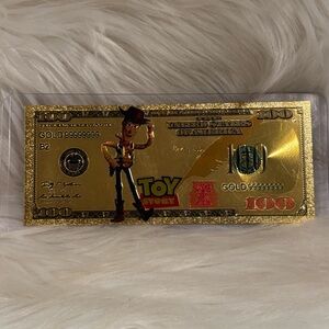 24k gold foil plated Woody Toy Story Banknote Disney Collectible